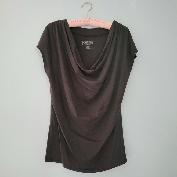 Black drape neck top - Picture 1 of 4